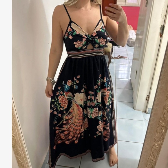 Boho Floral Print Cut out Cami Dress - Picture 6 of 7
